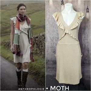 Anthropologie Moth Converging Roads knit bodycon dress, size XS in oatmeal